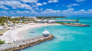 Aerial view of Api Beach in Dominican Republic